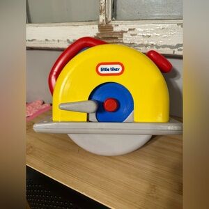 Vintage Little Tikes Circular Saw Pretend Play Toy 1990s Tool Yellow Red Blue